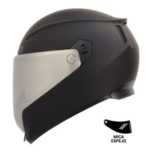 CASCO RODA SCORPION NEGRO MATE MICA PLATEADA M CERRADO SVS