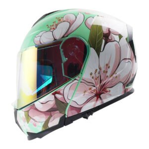 CASCO RODA REVENGE PRO VERDE SAKURA M ABATIBLE MICA ROSA SVS