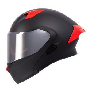 CASCO RODA RUSH NEGRO MATE MICA PLATEADA XL ABATIBLE SVS