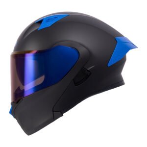 CASCO RODA RUSH NEGRO MATE MICA AZUL XL ABATIBLE SVS
