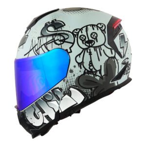 CASCO RODA REVENGE PRO LED GRIS MATE CHILL XL ABATIBLE MICA AZUL SVS