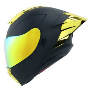 CASCO RODA BEAST NEGRO MATE XXL CERRADO MICA DORADA SVS