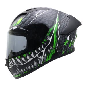 CASCO SMK STELLAR SPORT NEGRO VERDE MATE TAOTEI GL268 MICA HUMO L CERRADO
