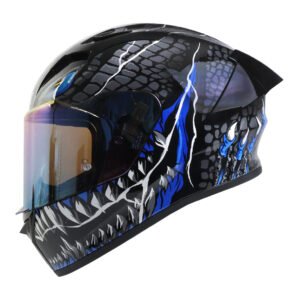 CASCO SMK STELLAR SPORT NEGRO AZUL TAOTEI GL265 MICA AZUL XL CERRADO