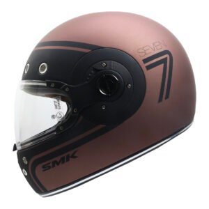 CASCO SMK RETRO NEGRO DORADO MATE SEVEN GL720 XL CERRADO
