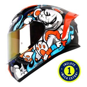 CASCO SHAFT SH582SP AZUL ANGRY BEAR MICA ROJA XL CERRADO