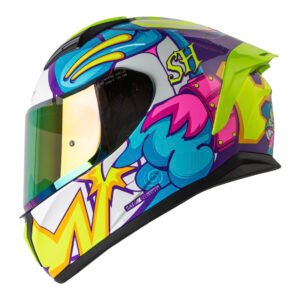 CASCO SHAFT SH582SP EVO AZUL MAGIC MICA TRANSPARENTE REPUESTO FUCSIA S CERRADO