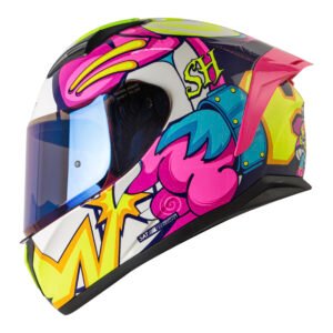 CASCO SHAFT SH582SP EVO MORADO MAGIC MICA TRANSPARENTE REPUESTO AZUL M CERRADO