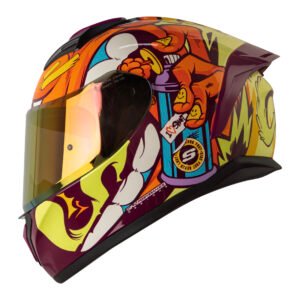 CASCO SHAFT SH582SP EVO AMARILLO GRAFF MICA TRANSPARENTE REPUESTO ROJO S CERRADO