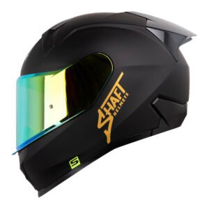 CASCO SHAFT SH560 NEGRO ORO MATE MICA TRANSPARENTE REPUESTO ORO XL CERRADO