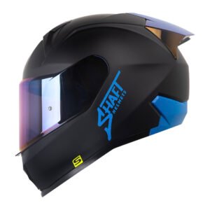 CASCO SHAFT SH560 NEGRO AZUL MATE MICA TRANSPARENTE REPUESTO AZUL L CERRADO