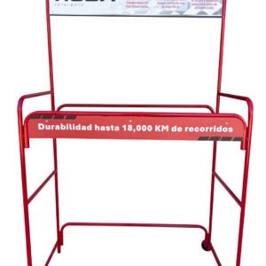 EXHIBIDOR METÁLICO DE LLANTAS ROJO RODA