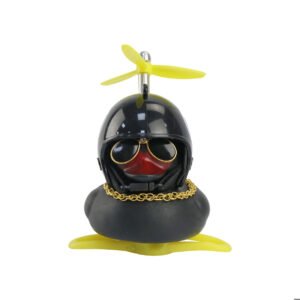 PATO DECORATIVO NEGRO CON CASCO MODELO 1