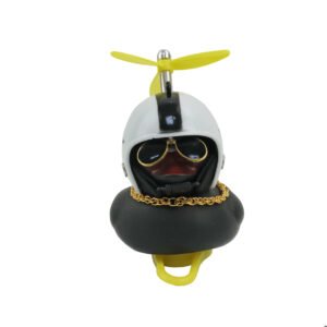 PATO DECORATIVO NEGRO CON CASCO MODELO 3
