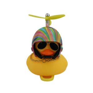 PATO DECORATIVO AMARILLO CON CASCO MODELO 12