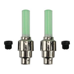 TAPON VALVULA LLANTA VERDE CON LUZ SET 12V