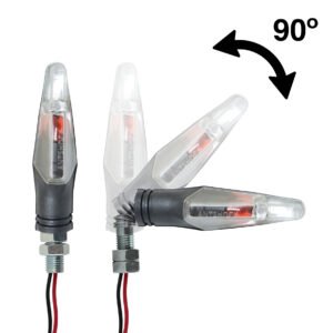DIRECCIONAL UNIVERSAL SET CON RESORTE LASER TRANSPARENTE 12 V MARCA RODA