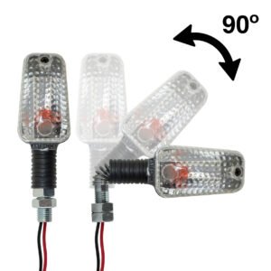 DIRECCIONAL UNIVERSAL SET CON RESORTE MINI CUADRADA TRANSP 12 V MARCA RODA
