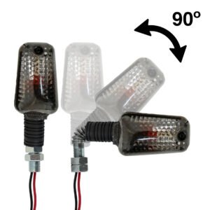 DIRECCIONAL UNIVERSAL SET CON RESORTE MINI CUADRADA HUMO 12 V MARCA RODA