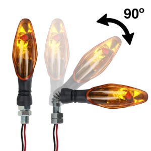 DIRECCIONAL UNIVERSAL SET CON RESORTE LUJO AMBAR 12 V MARCA RODA
