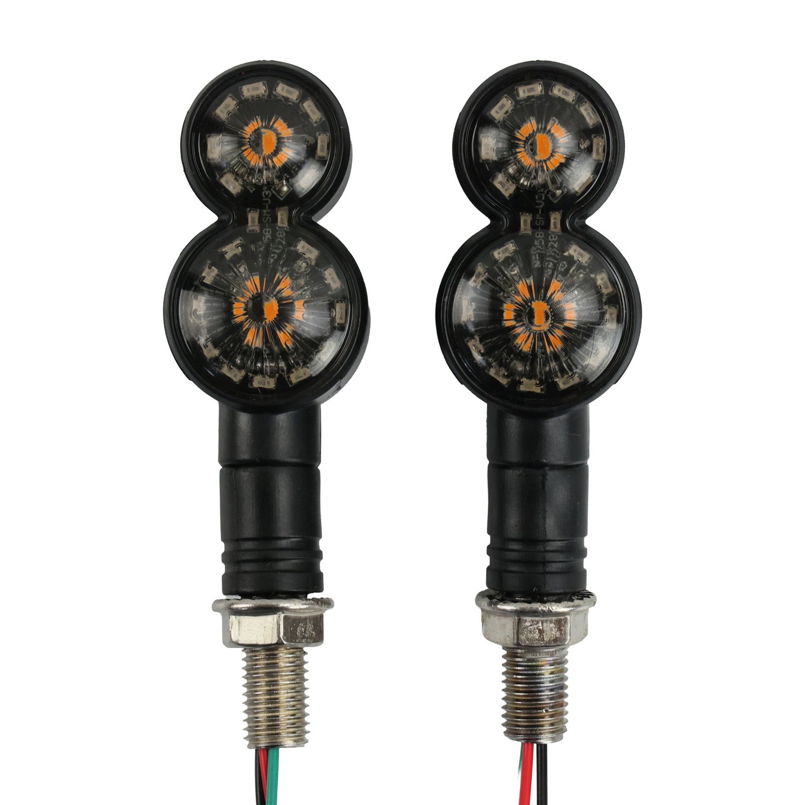 DIRECCIONAL DELANTERA/TRASERA MODELO ZXD-6 ROJO SECUENCIAL LED SET 12V