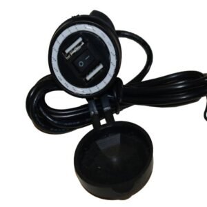 CARGADOR USB - NEGRO CON ARO DE LUZ Y APAGADOR