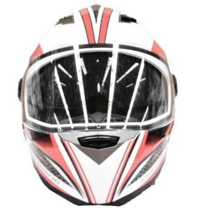 CASCO CERRADO 09B (DOT) - ROJO CON BLANCO