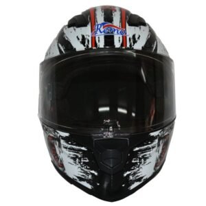 CASCO CERRADO R700 (DOT) - DIABLO NEGRO CON BLANCO