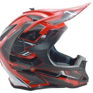 CASCO CROSS RN166 (DOT) - COLOR ROJO CON NEGRO