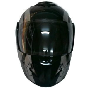 CASCO ABATIBLE - NEGRO CON PLATA
