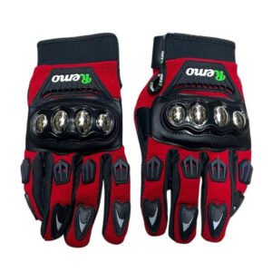 GUANTES STEEL20 NEGROS CON ROJO TALLA L - PROTECTOR EN NUDILLOS DE METAL