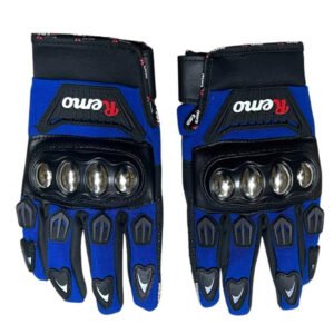 GUANTES - AZULES CON NEGRO Y PROTECTOR EN NUDILLOS DE METAL STEEL20