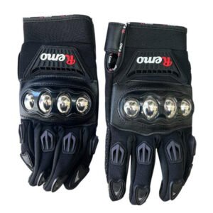 GUANTES - ROJOS CON NEGRO Y PROTECTOR EN NUDILLOS DE METAL STEEL20