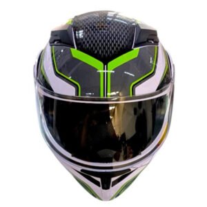 CASCO INTEGRAL WLT169 (DOT) - EN NEGRO CON VIVOS VERDES Y BLANCO