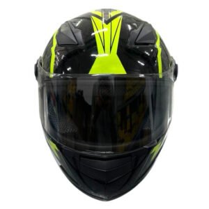 CASCO R501 INTEGRAL - NEGRO Y VERDE BRILLANTE