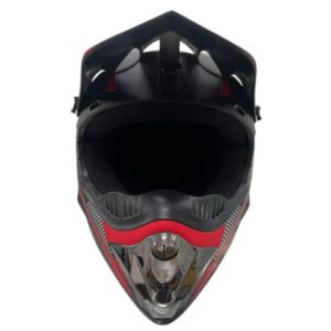 CASCO TIPO CROSS 125 (DOT) - NEGRO Y ROJO MATE