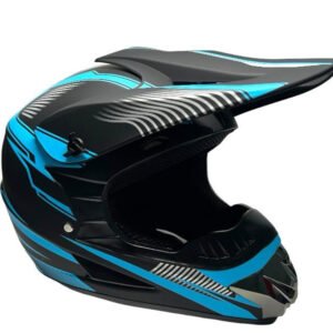 CASCO TIPO CROSS 125 (DOT) - NEGRO Y AZUL MATE