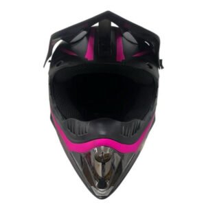 CASCO TIPO CROSS 125 (DOT) - NEGRO Y ROSA MATE