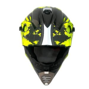 CASCO TIPO CROSS 126 (DOT) - NEGRO Y VERDE RACING BRILLANTE