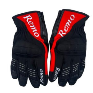 GUANTES CON CIERRE MR02 - NEGRO CON ROJO (L)