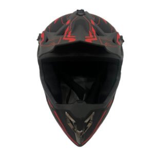 CASCO TIPO CROSS RX 127 TALLA L (DOT) - EN NEGRO CON ROJO MATE