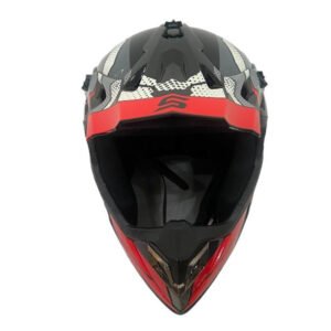 CASCO TIPO CROSS RX 127 TALLA L (DOT) - EN GRIS CON ROJO
