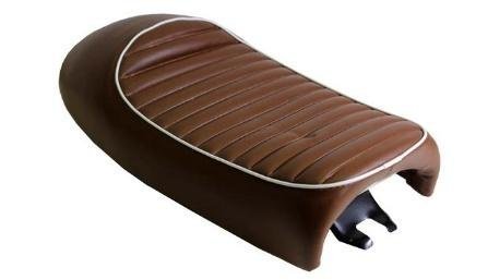 ASIENTO MOTO COMPLETO CAFE OSCURO BORDE BCO FT125