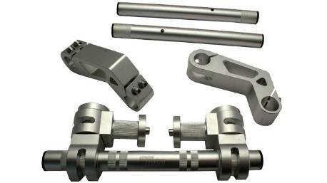 MANUBRIO MOTO ALUMINIO UNIVERSAL IRON RACING PLATA