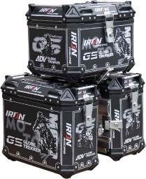 CAJA PORTA-EQUIPAJE 3PZ ALUMINIO NEGRO TREKKER 45L