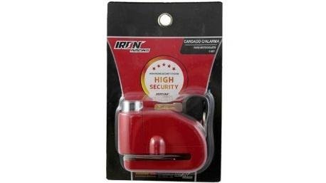 CANDADO SEGURIDAD ROJO ALARMA DISCO FRENO5.5MM