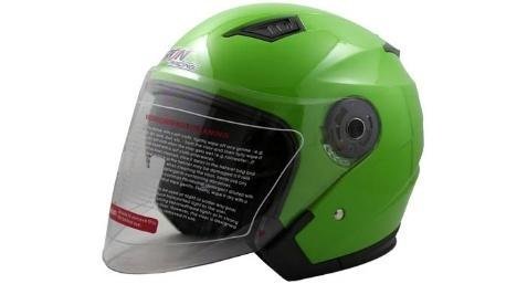 CASCO 3/4 DOBLE MICA MOD. EUROPEO NEON VERDE L