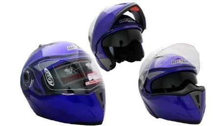 CASCO ABATIBLE RACING DOBLE MICA AZUL (S)