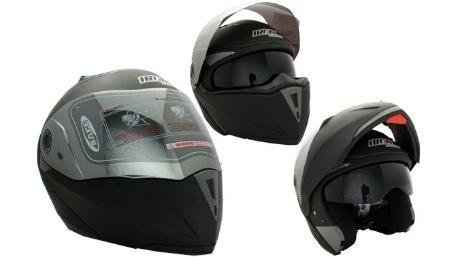 CASCO ABATIBLE RACING DOBLE MICA NEGRO MATE (S)