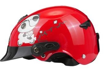 CASCO NIÑO 1/2 ABS MSD-508 MOTOCICLISTA ROJO